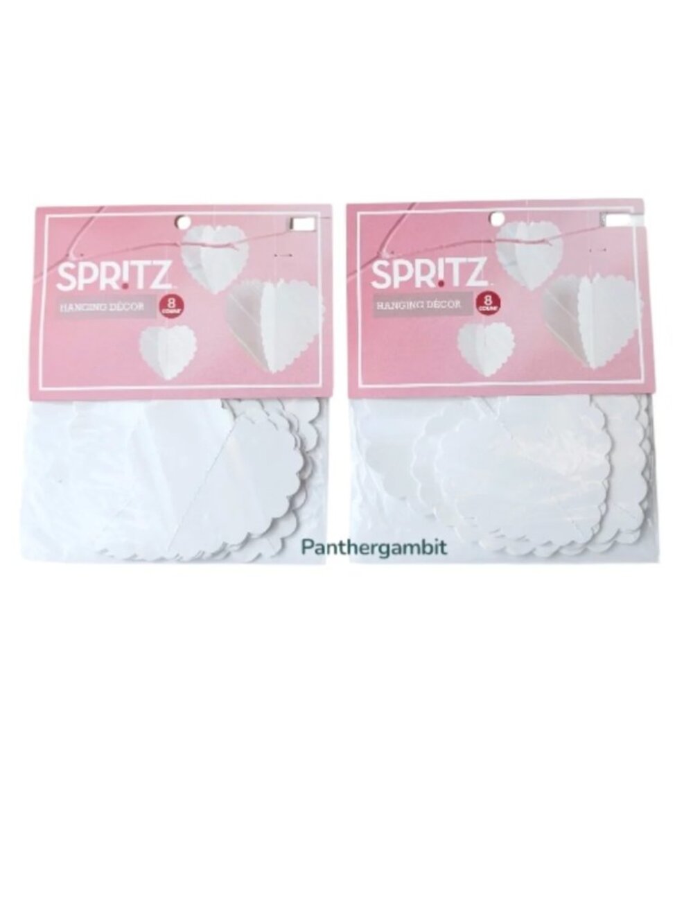 NEW Set of 2 (8 ct) Target Spritz Scalloped Hearts Valentines Day Hanging Decor